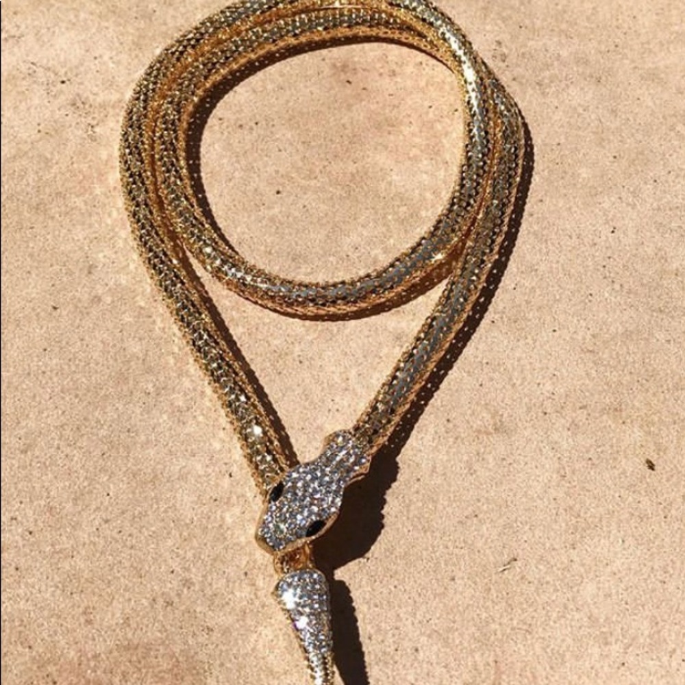 SOLD! Gold mesh snake necklace belt
